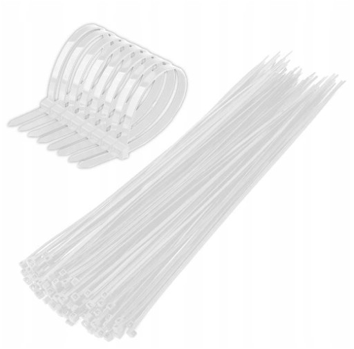 VIAZAČKY KÁBLOVÉ VIAZAČKY KABELNÉ VIAZAČKY 50KS 25CM BIELE
