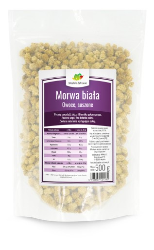 MORUŠA BIELA, SUŠENÁ, plody bez semien, ČERSTVÉ 500g