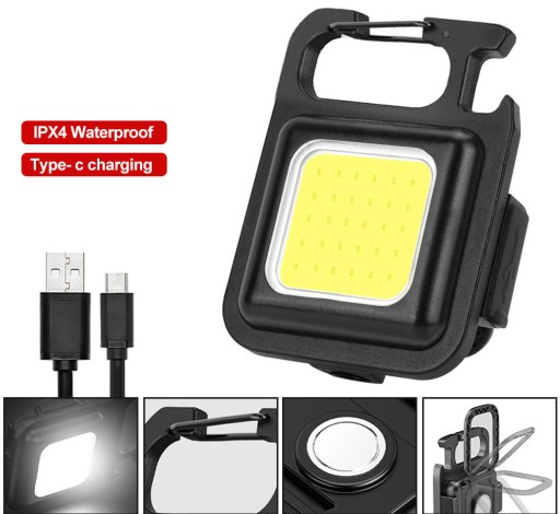 Mini vrecková baterka na kľúče LED COB USB 6W