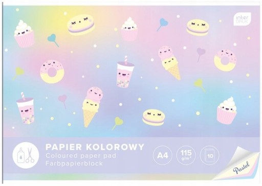 INTERDRUK FAREBNÝ PASTELOVÝ PAPIER A4 10 listov