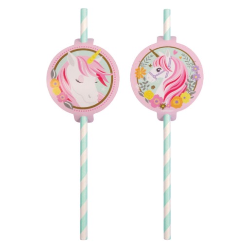 Rúrky Papierové slamky Magic Unicorn 8 ks.