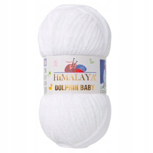 PRIADZA DOLPHIN BABY HIMALAYA BIELA BIELA BIELA 80301 POLYESTER AMIGURUMI