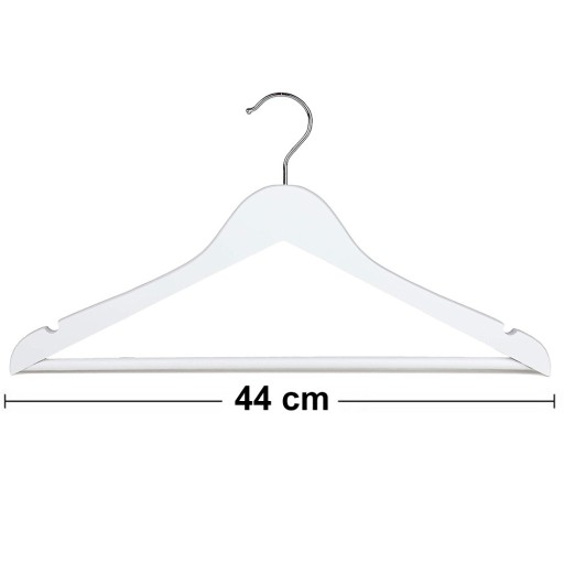 DREVENÉ VEŠIAKY NA OBLEČENIE, SET 5, BIELE