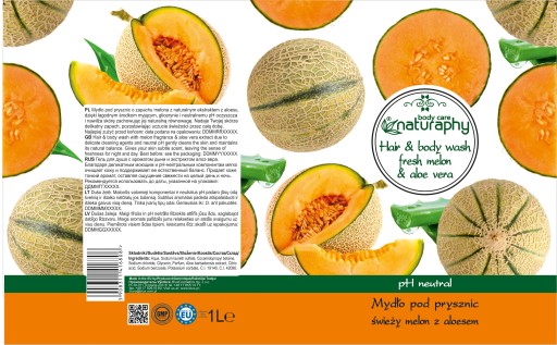 Sprchové mydlo svieži melón s aloe 1L