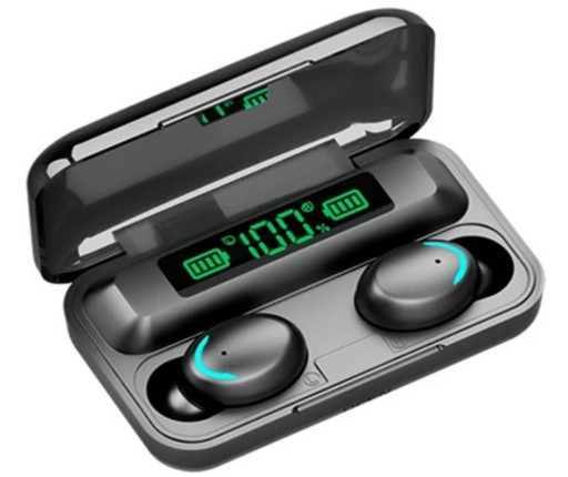 BEZDRÔTOVÉ SLÚCHADLÁ DO UŠÍ BLUETOOTH 5.1 BT + VSTAVANÁ POWERBANK