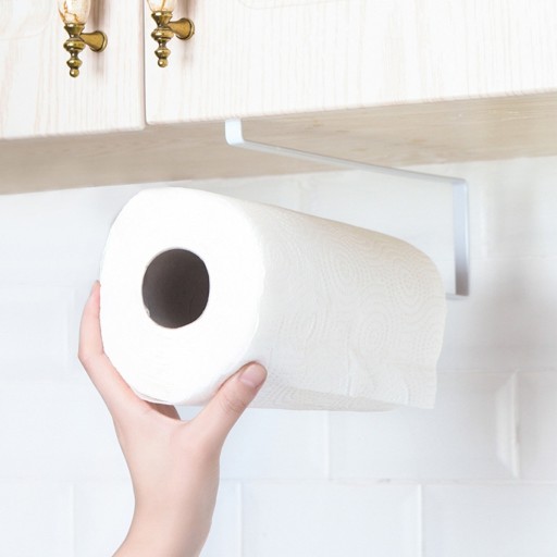 KOVOVÝ KUCHYŇSKÝ VEŠIAK ÚCHYTKA NA PAPIEROVÉ Utierky, BIELY PAPIER