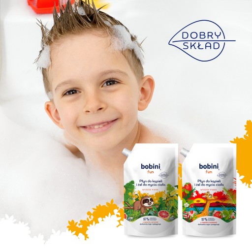 BOBINI Pena do kúpeľa prací gél pre deti 2v1 Maxi pena 2x500ml Sklad