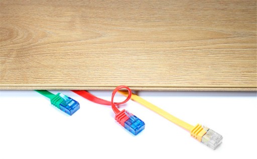 Sieťový patch kábel LAN RJ45 cat.6A plochý U/UTP, biely 0,5 m