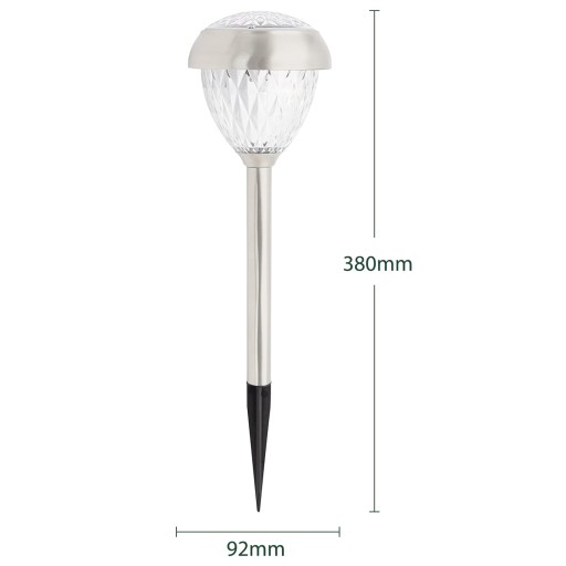 LED solárne záhradné svietidlo zapustené vonkajšie strieborný senzor 38 cm IP44