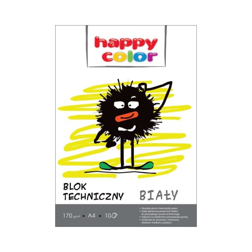 Biela technická podložka A4 Happy Color 170 g, školská kancelária, 10 listov