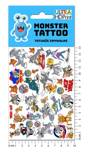 UMÝVAJÚCE DOČASNÉ TETOVANIE PRE DETI TOM A JERRY ORIGINÁLNE DIZAJNY