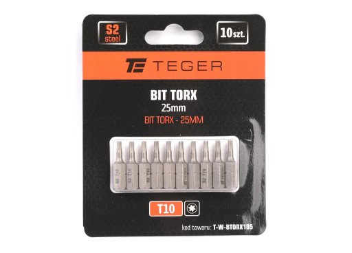 Bit RM TORX 25 mm/T10 (SADA 10 KS) / TEGER