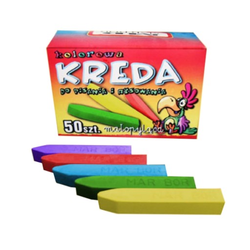 Školská tabuľová krieda, farba b1, 50ks MAR-BOR