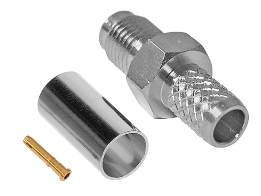 SMA 50Ohm zásuvka krimpovaná na kábel RG-58