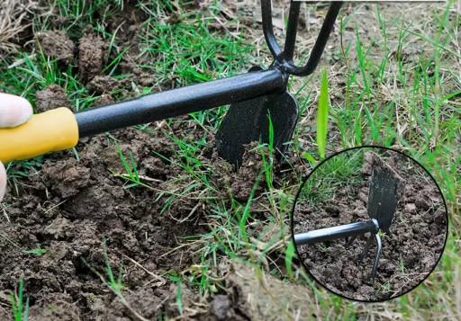 Záhradná motyka Obojstranné rycie pazúry Ručné hrable na rastliny 300 mm