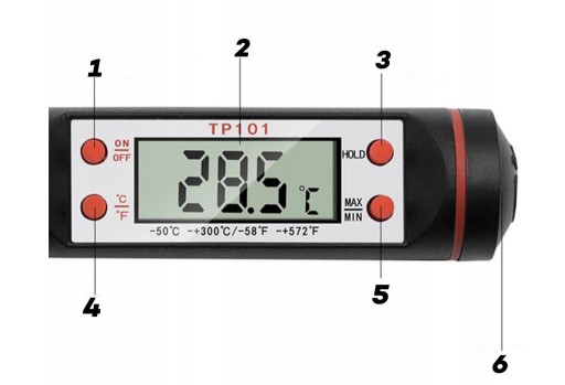 DIGITÁLNY LCD KUCHYŇSKÝ TEPLOMER SONDA NA MÄSO VÍNO
