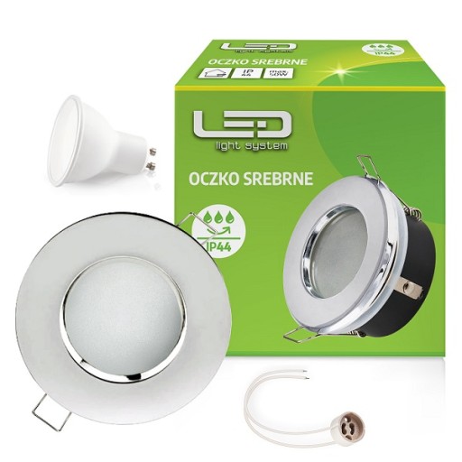 Hermetické halogénové očko pre Soffit White IP44 + GU10 + zásuvka