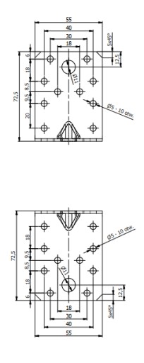 UHLOVÁ TYČ KPL4 TEPSÁRSKA KĹBA 70x70x55x2 10 ks