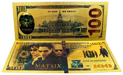 MATRIX Jedinečný zberateľský DARČEK s pozlátenými bankovkami