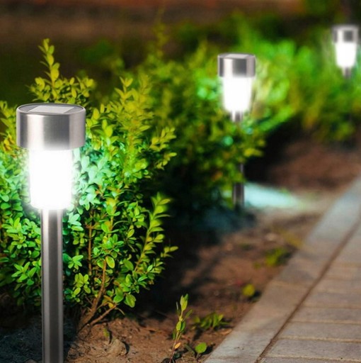 SOLÁRNE LED záhradné svietidlo, DRIVE IN POST, Inox SuperLED
