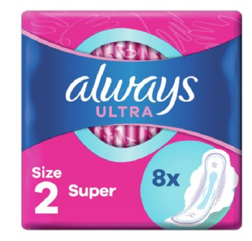 Always Ultra Super (R2) hygienické vložky s krídelkami 8 kusov