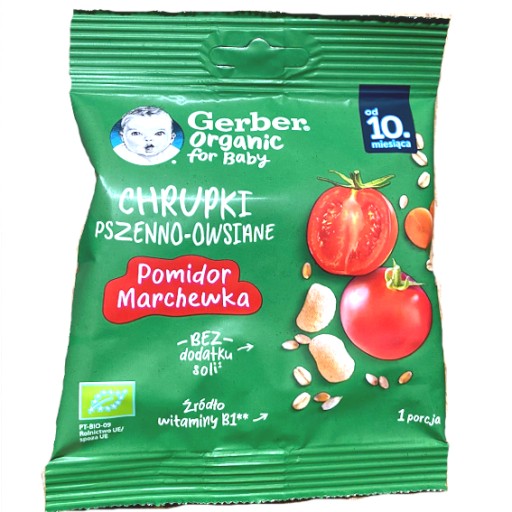Gerber Bio pšenično-ovsené chrumky paradajka mrkva od 10. mesiaca 7g