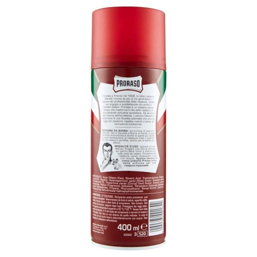 Proraso Pena na holenie Tvrdá brada červená linka (400 ml)