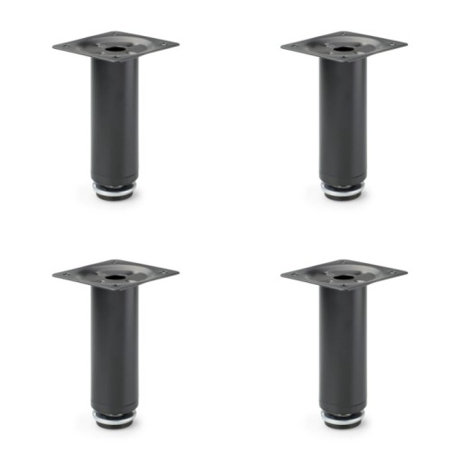 Okrúhle kovové nábytkové nohy V-10 cm, čierne
