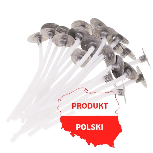 Bavlnené knôty sviečky s tanierikom, 12 cm - 10 ks.