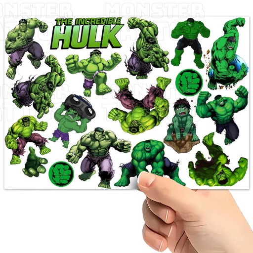 UMÝVAJÚCE DOČASNÉ TETOVANIE PRE DETI DETI HULK ORIGINÁLNE DIZAJNY