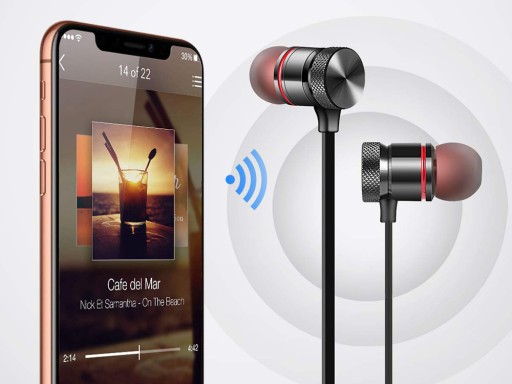 BEZDRÔTOVÉ ŠPORTOVÉ SLÚCHADLÁ BLUETOOTH DO UŠÍ NA BEHANIE DO POSILOVNE
