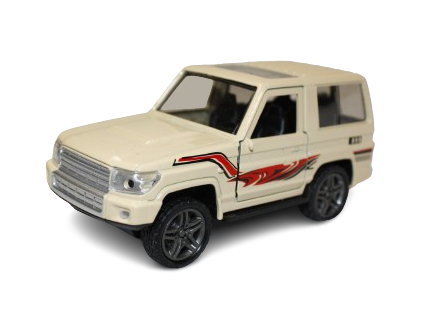 TERÉNNE AUTO, KOVOVÁ PRUŽINA, OTVÁRACIE DVERE, LED LAMPY, ZVUKY E1605 EMAJ