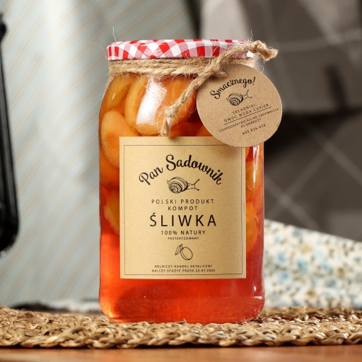 Slivkový kompót 900 ml Pan Sadownik LOW-SLADK
