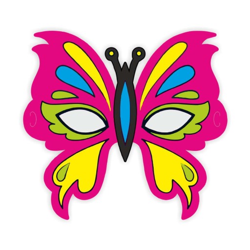 Papierová MASKA BUTTERFLY motýľ JARNÁ ružová guma