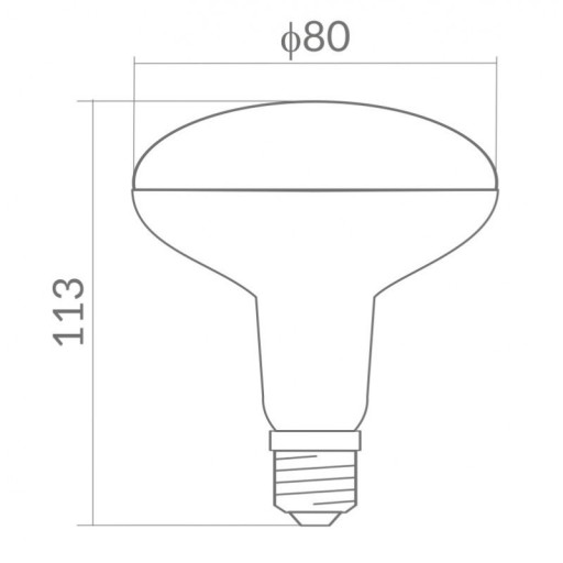 E27 LED žiarovka, veľký závit, 12W, neutrál, hríbik R80