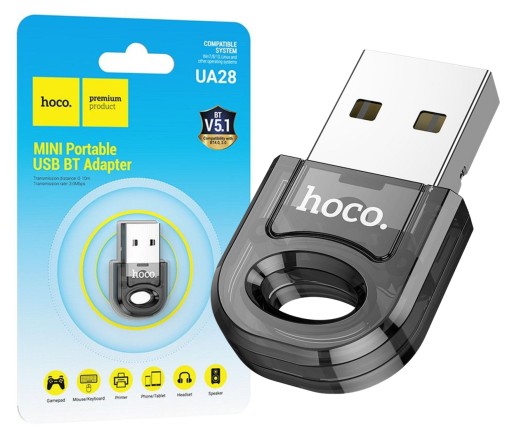 ADAPTÉR BLUETOOTH PRIJÍMAČ 5.1 USB PRE POČÍTAČ, LAPTOP 2,4 GHz - HOCO UA28