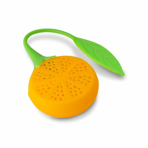 Silikónový TEA INFUNER na hrnček, ORANŽOVÝ
