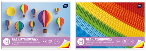 BLOK NA KRESLENIE A4/80g, FAREBNÝ, TLAČ 20 LISTOV