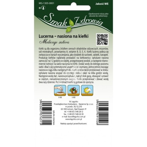 Semienka lucerny - na klíčky CHUŤ ZDRAVIA 20g
