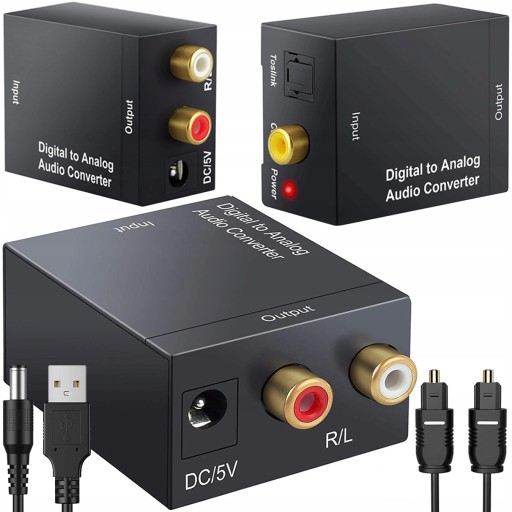 OPTICKÝ AUDIO CAD DIGITÁLNY NA ANALOGOVÝ KONVERTOR TOSLINK KOAXIÁLNY RCA CINCH