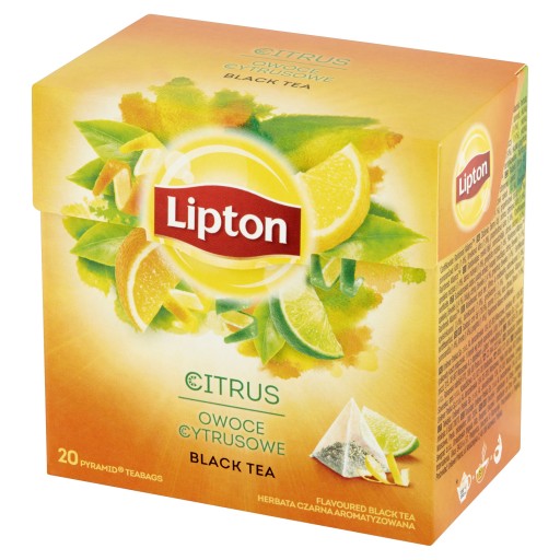 Lipton čierny čaj s príchuťou Citrusové plody pyramídy 20 ks 36g