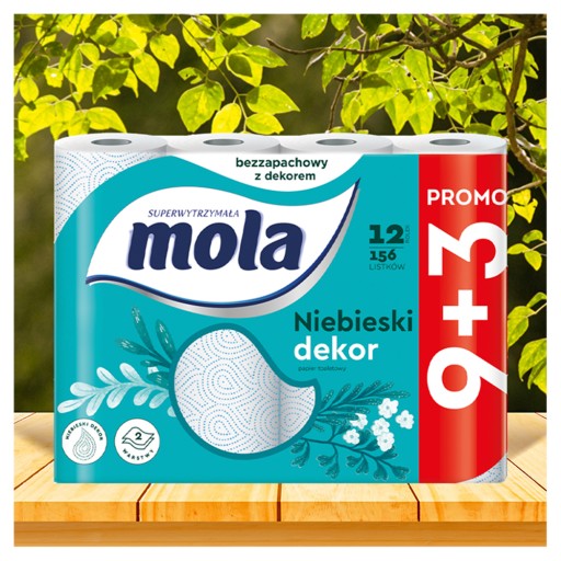 Toaletný papier MOLA Blue Dekor 12 roliek