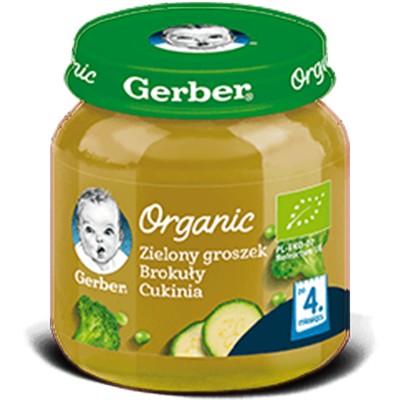 Gerber Bio zelený hrášok-brokolica-cuketa