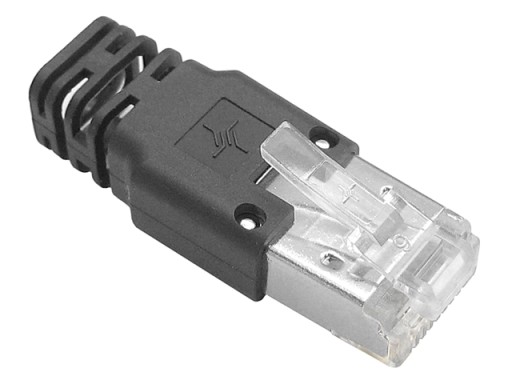 RJ45/8P8C STP zástrčka tienená cat.6A krútená dvojlinka AWG24-27 chvostová spona Telegartner