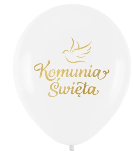 Latexové balóniky Sväté prijímanie Prvé prijímanie biele 5 kusov Holubica