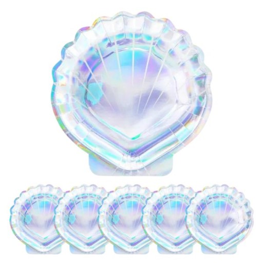 Dosky z mušlí na narodeniny morskej panny podmorský svet more 18cm 6 kusov