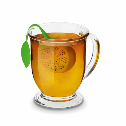 Silikónový TEA INFUNER na hrnček, ORANŽOVÝ