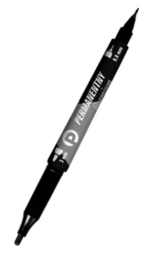 Permanentný značkovač obojstranný Premium Black