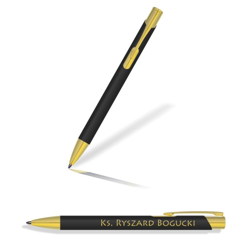 GOLDI soft touch pero v puzdre Vaše GOLD chrómové gravírovanie GZD21