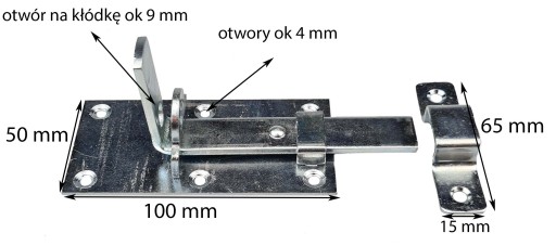 ZÁPADKA DVERÍ S VISIACÍM ZÁMKOM PRIAMA ZÁPADKA 100 mm
